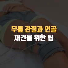 무릎 관절 연골 재건을 위한 팁