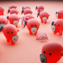 귀여운-3D-면역-세포들이-몸을-방어하는-모습의-일러스트