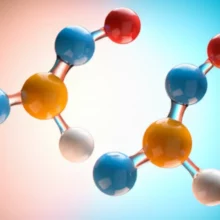 귀여운-3D-필수-아미노산-분자-이미지가-건강과-활력을-상징하는-추상적인-형태와-연결되는-모습