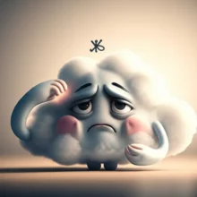 A-cute-3D-cloud-character-experiencing-a-headache,-gradually-feeling-relief-from-a-gentle-light.