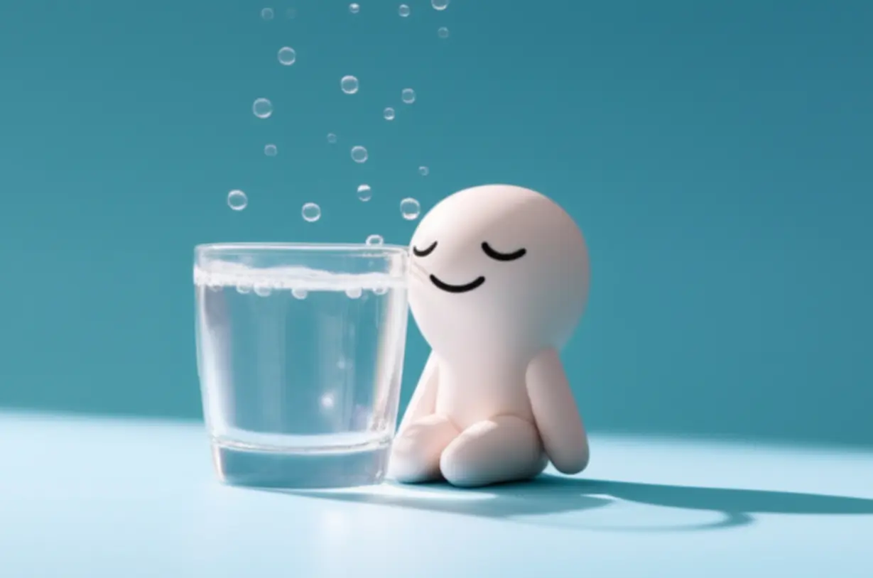 Cute-3D-figure-drinking-water-for-immediate-dizziness-relief.