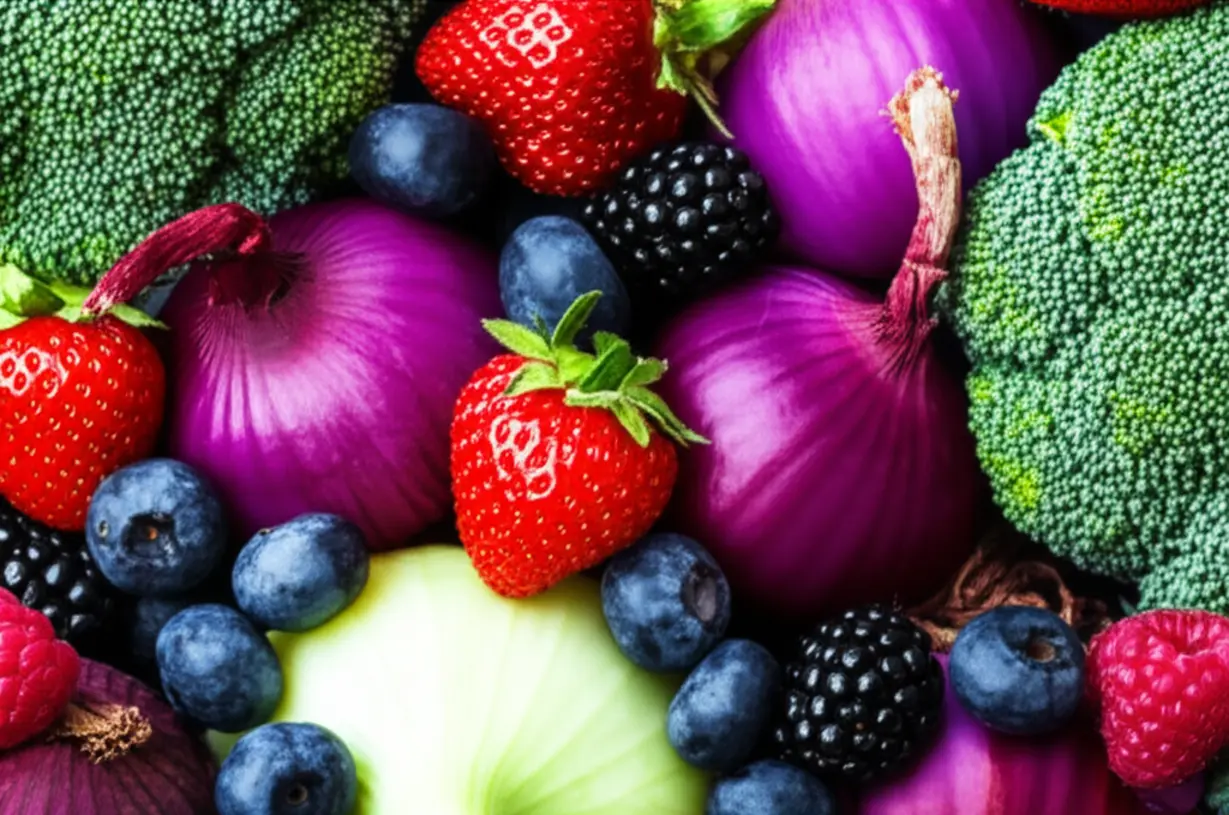 양파,-베리류,-브로콜리-등-퀘르세틴이-풍부한-과일과-채소를-귀엽게-표현한-3D-이미지