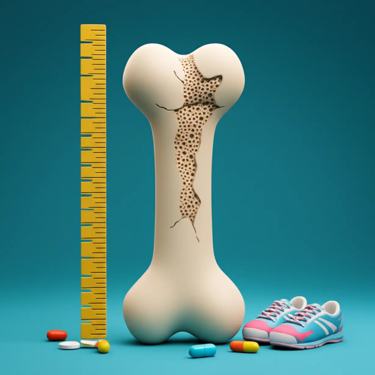 Porous-bone-structure-with-icons-for-height-loss,-medication,-and-exercise