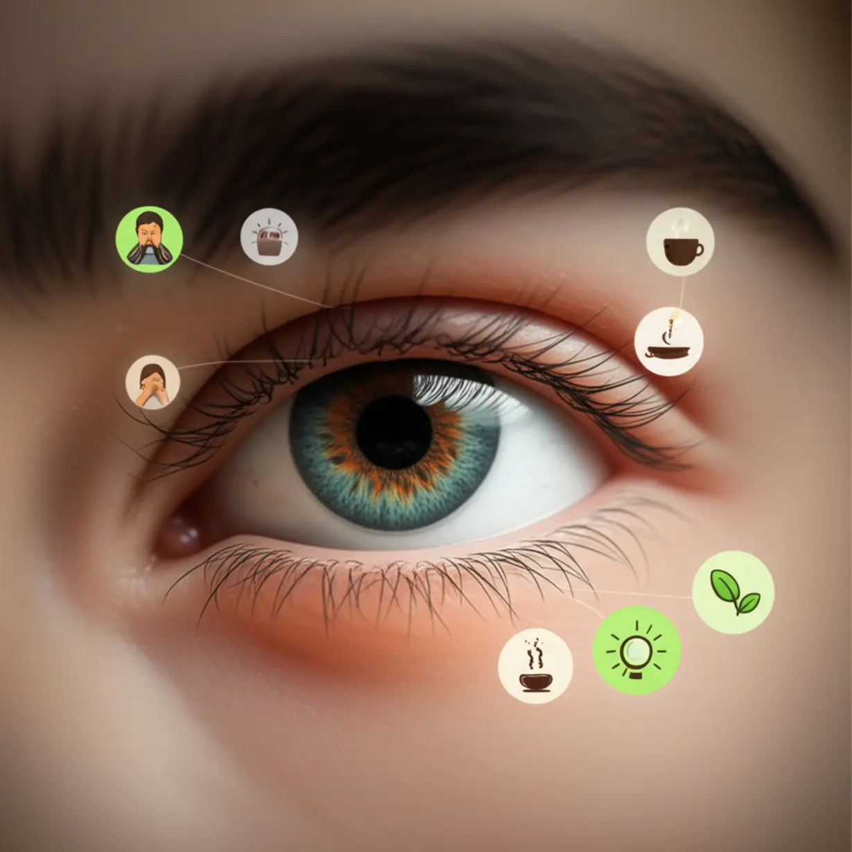 스트레스,-수면-부족,-카페인,-눈-피로,-영양-부족,-안면-신경-이상을-상징하는-아이콘과-함께-묘사된-눈꺼풀-이미지