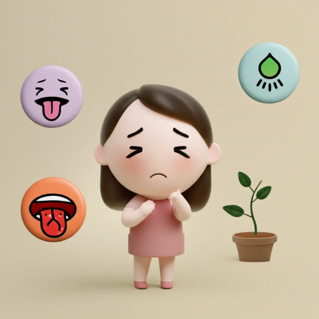 Cute-3D-figure-showing-dehydration-symptoms-like-dizziness-and-thirst.