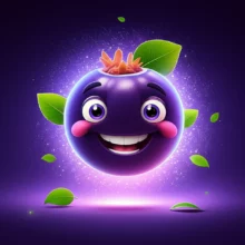 건강과-활력을-상징하는-빛나는-아사이베리-캐릭터가-밝게-웃고-있는-모습