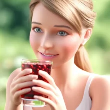 빛나는-얼굴의-사람이-복분자-주스를-마시고-있는-귀여운-3D-이미지.