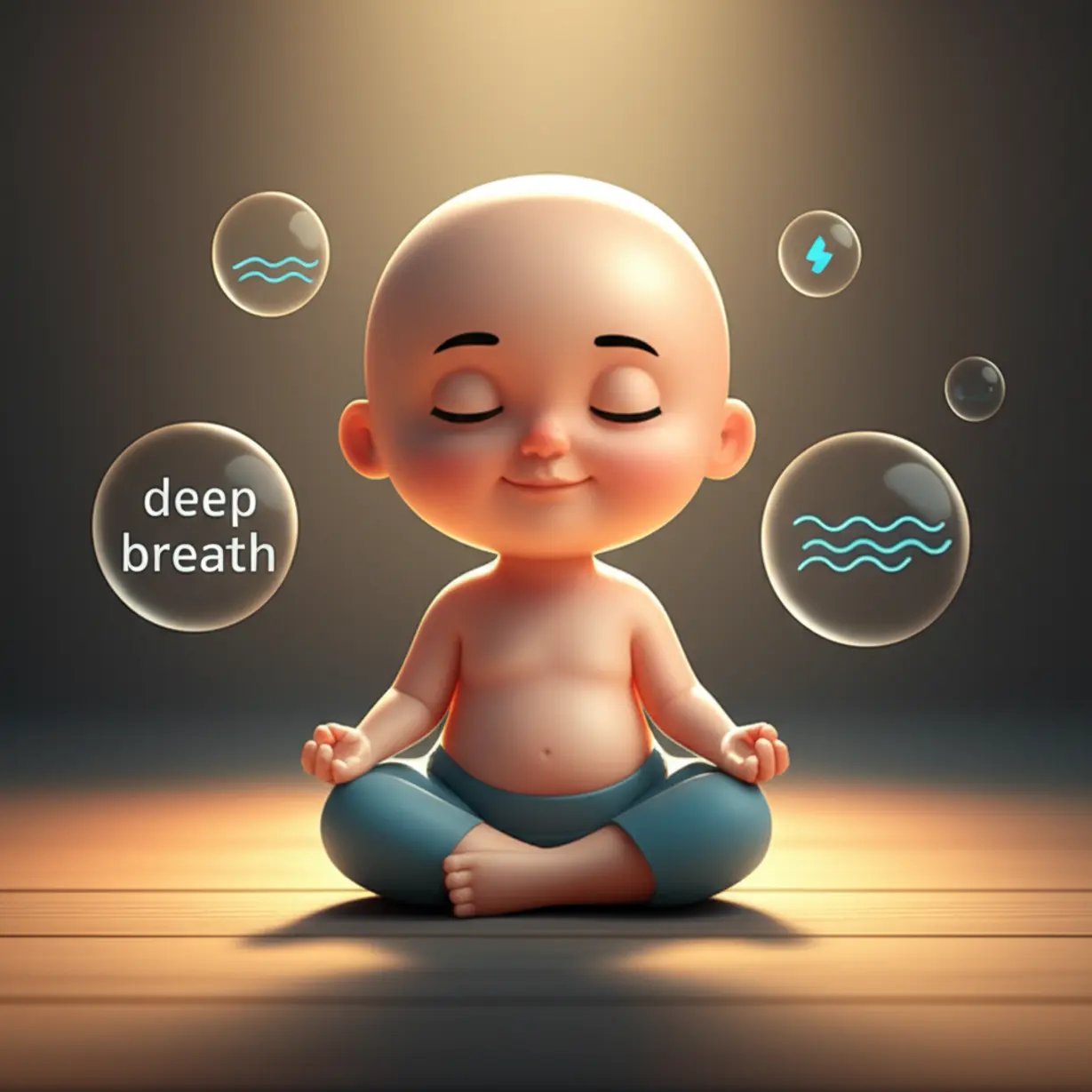 부드러운-빛-아래-명상하는-평화로운-귀여운-3D-캐릭터-이미지,-피부는-깨끗하고-차분한-모습