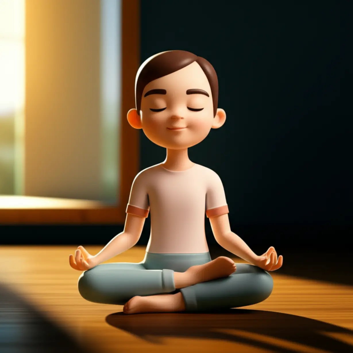 A-3D-illustration-of-a-peaceful-figure-meditating,-symbolizing-stress-relief-and-a-calm-heart.
