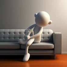 따뜻한-소파에-앉아-무릎을-부드럽게-만지는-사람,-숨겨진-해결책을-암시하는-따뜻한-빛이-감도는-모습.