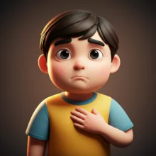 숨-쉴-때-가슴-통증으로-걱정하는-사람의-3D-이미지