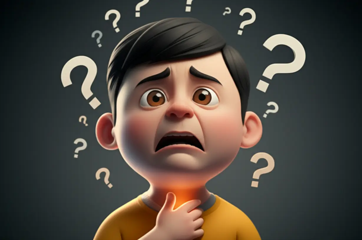 목-불편함으로-고민하며-물음표에-둘러싸인-사람