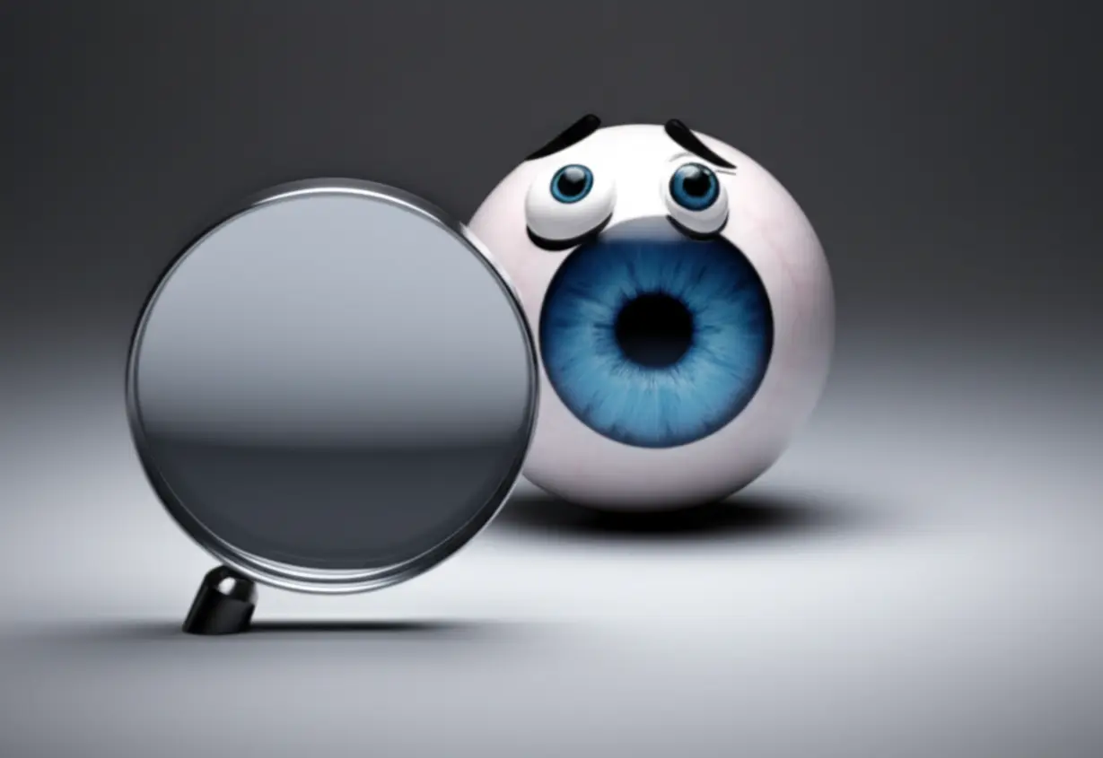 약간-걱정스러운-표정의-귀여운-3D-눈-캐릭터가-돋보기를-통해-무언가를-들여다보며-초기-발견과-관찰을-상징하는-이미지