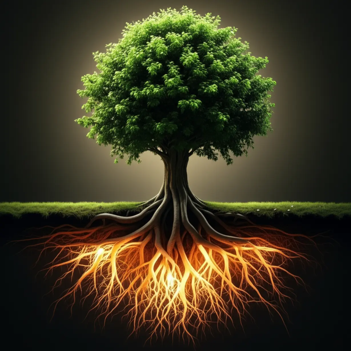 땅속-깊이-뿌리내려-튼튼하게-성장하며-새-잎을-틔우는-활기찬-나무의-모습