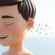 A-happy-person-feeling-relief-as-water-leaves-their-ear.