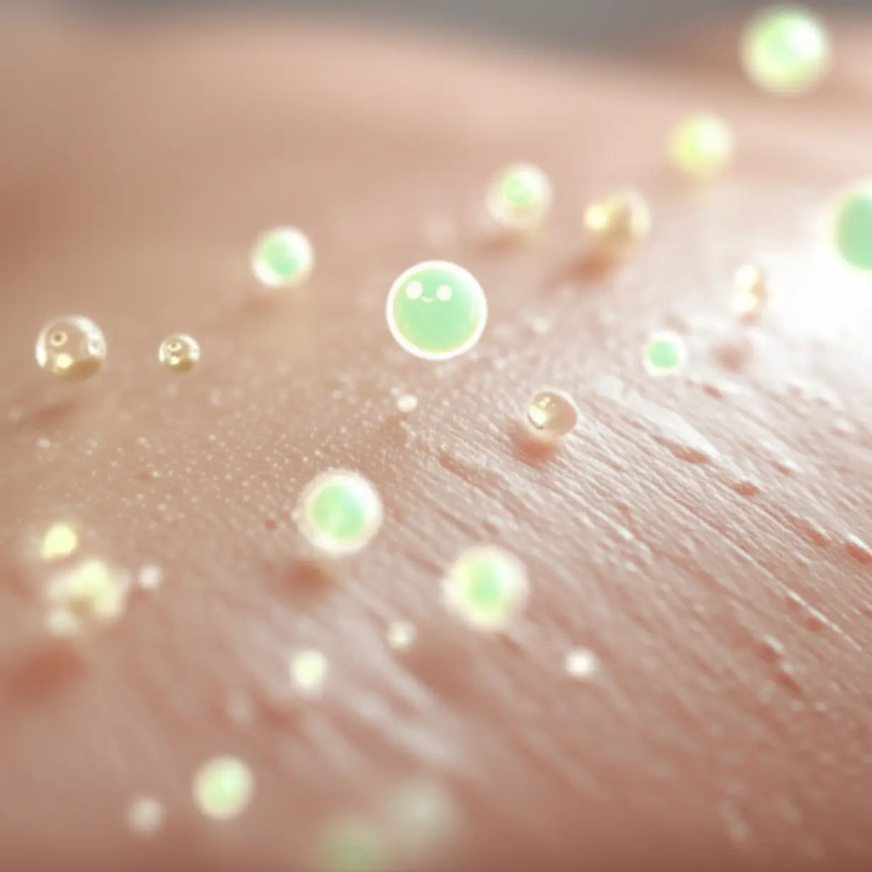 피부-위에서-활발하게-움직이며-피부를-건강하게-변화시키는-효소를-나타내는-3D-이미지