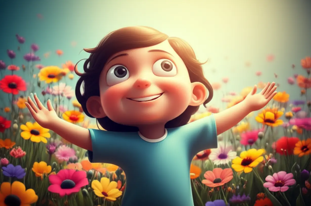 불안을-벗어던지고-활짝-핀-꽃들-속에서-자유롭게-햇살을-맞이하는-사람