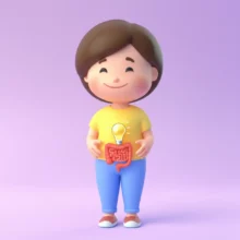 A-cute-3D-person-looking-relieved-and-happy,-understanding-a-secret-about-their-gut-health.