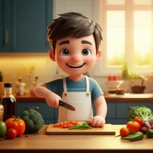 행복하게-요리하며-젊은-혈관을-가꾸는-사람의-귀여운-3D-이미지