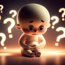 배꼽-아랫배-통증에-대해-고민하는-추상적인-캐릭터의-귀여운-3D-이미지