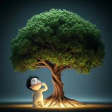 A-cute-3D-illustration-of-a-person-confused-by-complex-bodily-symptoms,-with-glowing-roots-symbolizing-the-underlying-cause.