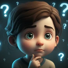 생각에-잠긴-사람이-물음표에-둘러싸여-숨겨진-진실을-찾는-귀여운-3D-이미지