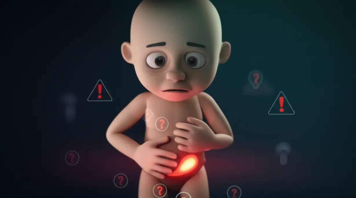 가슴을-잡고-걱정하는-작은-사람-캐릭터-주변에-경고-신호가-떠다니는-모습