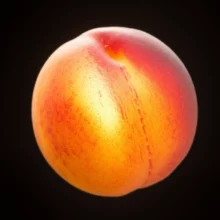 따스한-여름-햇살-아래-건강한-빛을-내뿜는-천도복숭아-3D-일러스트