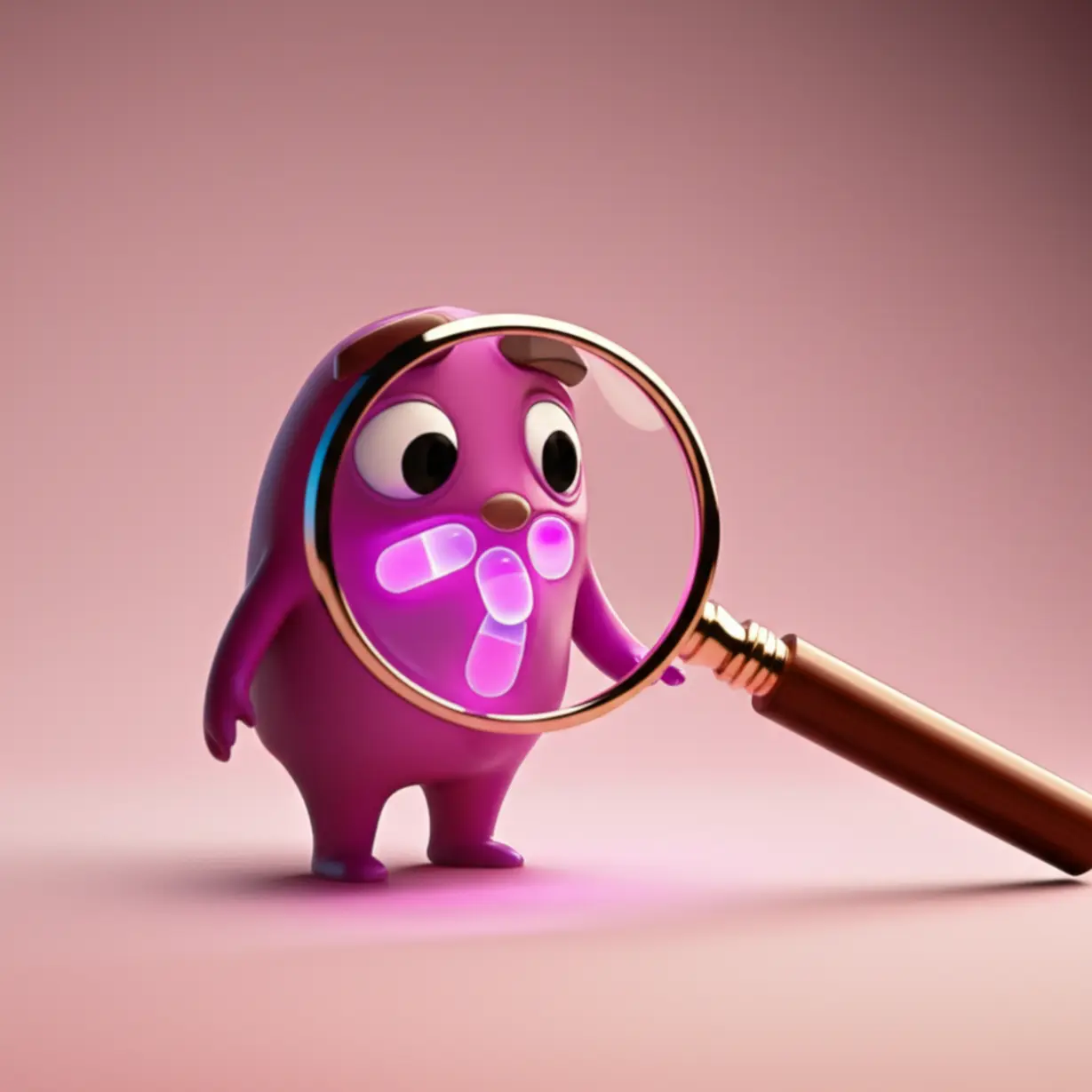 A-magnifying-glass-examining-probiotic-capsules-closely-to-ensure-quality-ingredients.