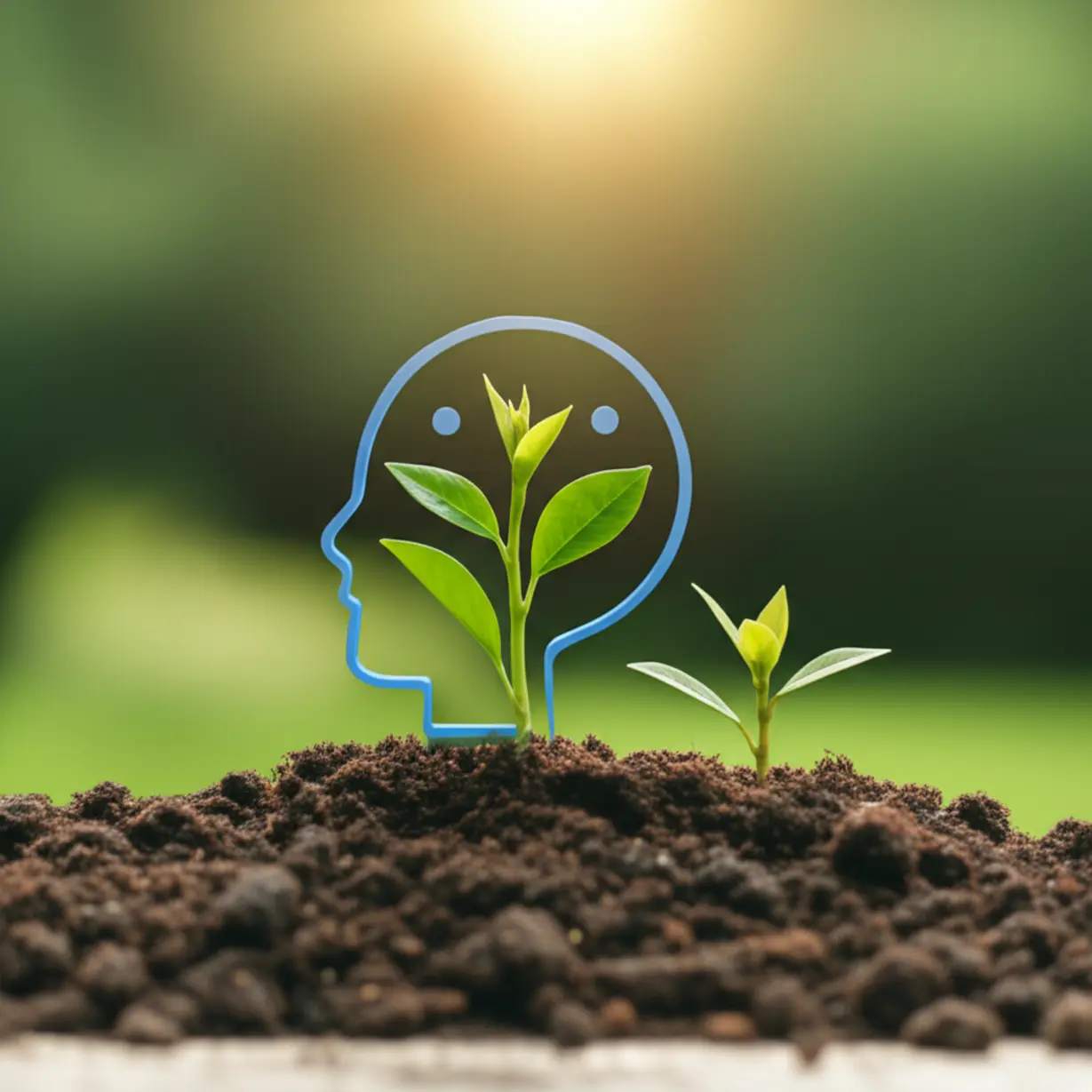 A-cute-3D-illustration-of-a-peaceful-mind-icon-with-a-plant,-symbolizing-holistic-health-and-stress-management.