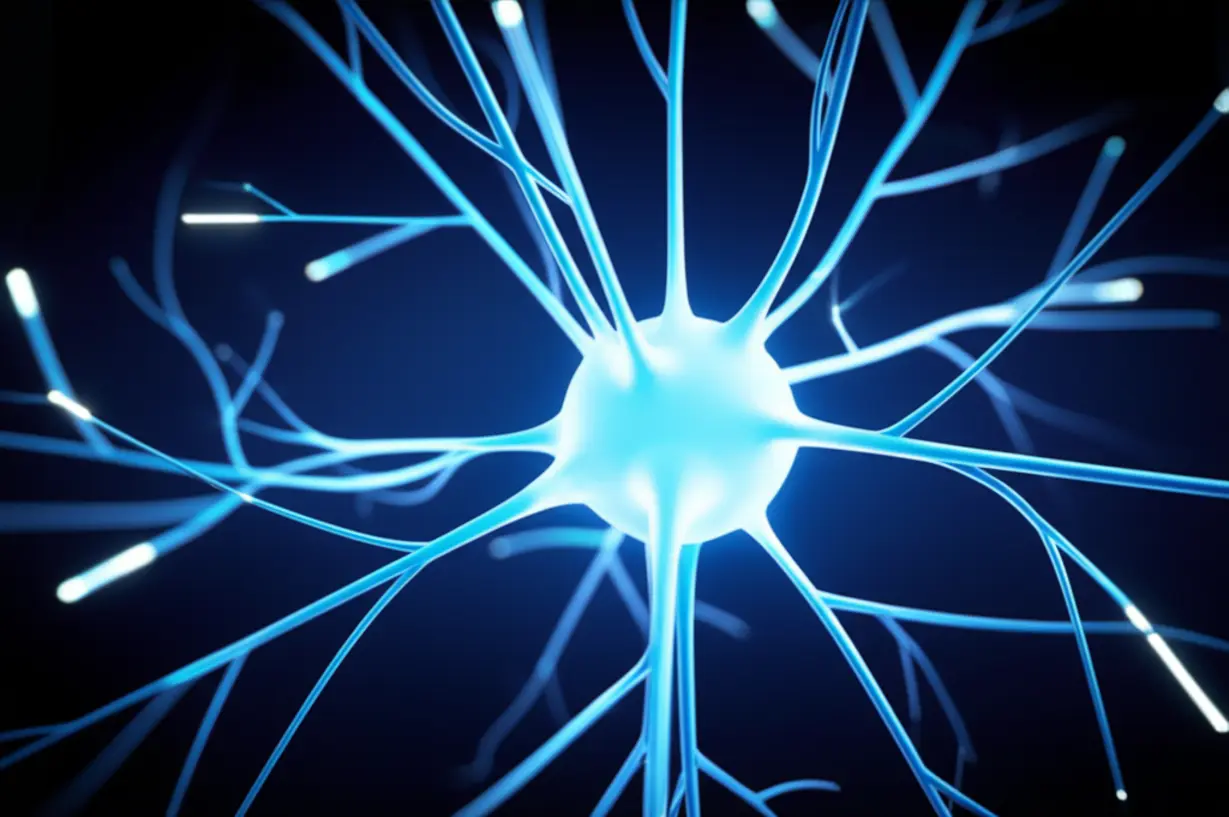 A-network-of-glowing-light-threads,-some-dimmed,-symbolizing-subtle-nerve-damage.