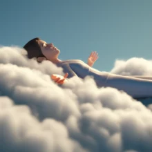 구름-위에서-평화롭게-쉬는-사람의-모습