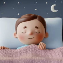 편안하게-잠든-사람과-밤하늘의-달과-별,-깊은-잠을-상징하는-그림