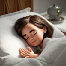 A-cute-3D-image-depicting-a-person-finally-achieving-peaceful-sleep-after-long-struggles,-with-a-sense-of-relief-and-calm.