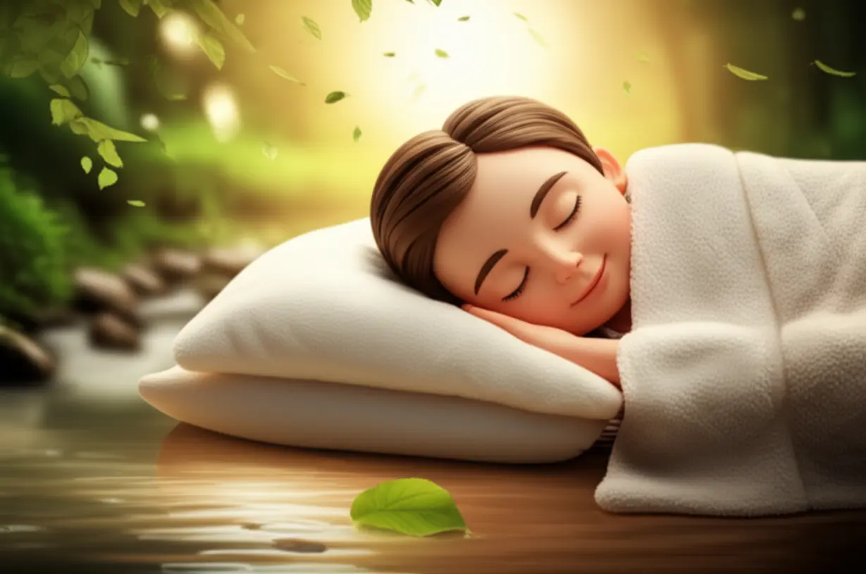 아늑한-담요-아래-평화롭게-잠든-사람,-한방-치료의-이점을-상징