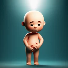 속이-울렁거려-불편해하는-사람이-깨달음을-얻는-모습