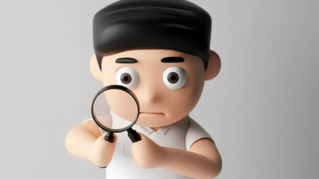 An-illustration-of-a-person-using-a-magnifying-glass-to-examine-their-arm,-looking-puzzled.