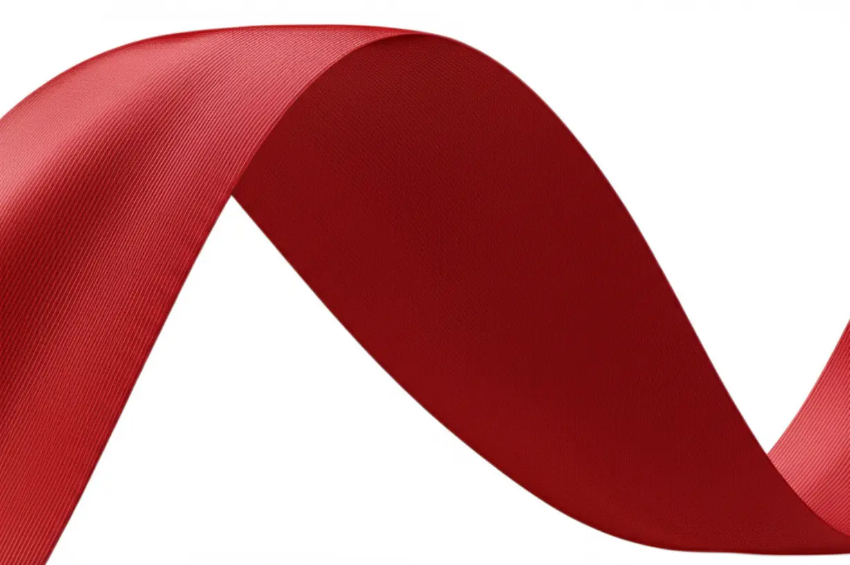 딱딱하게-꼬인-모양에서-부드럽고-유연한-형태로-변하는-붉은-리본의-3D-이미지