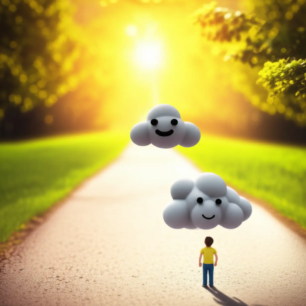 Subtle-danger-cloud-approaching-an-unsuspecting-character,-with-a-safe-path-ahead.