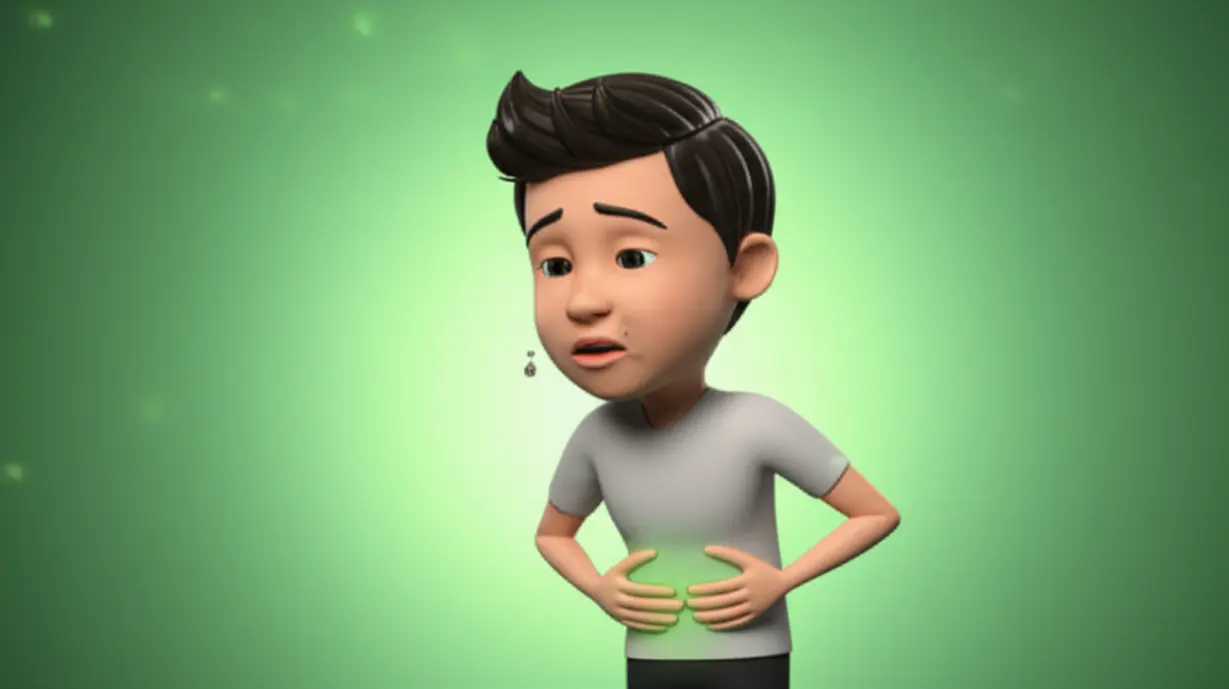 A-person-feeling-relieved-after-drinking-peppermint-tea,-with-their-stomach-feeling-comfortable-and-mind-calm.