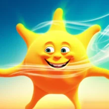 여름감기-회복-후-상쾌함을-느끼는-귀여운-3D-태양-캐릭터