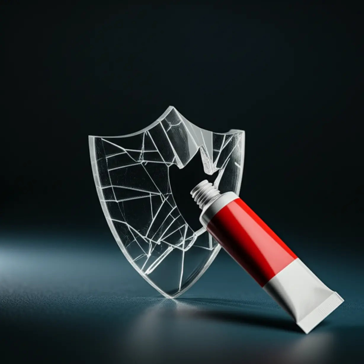 A-cracked-protective-shield,-symbolizing-the-tongue