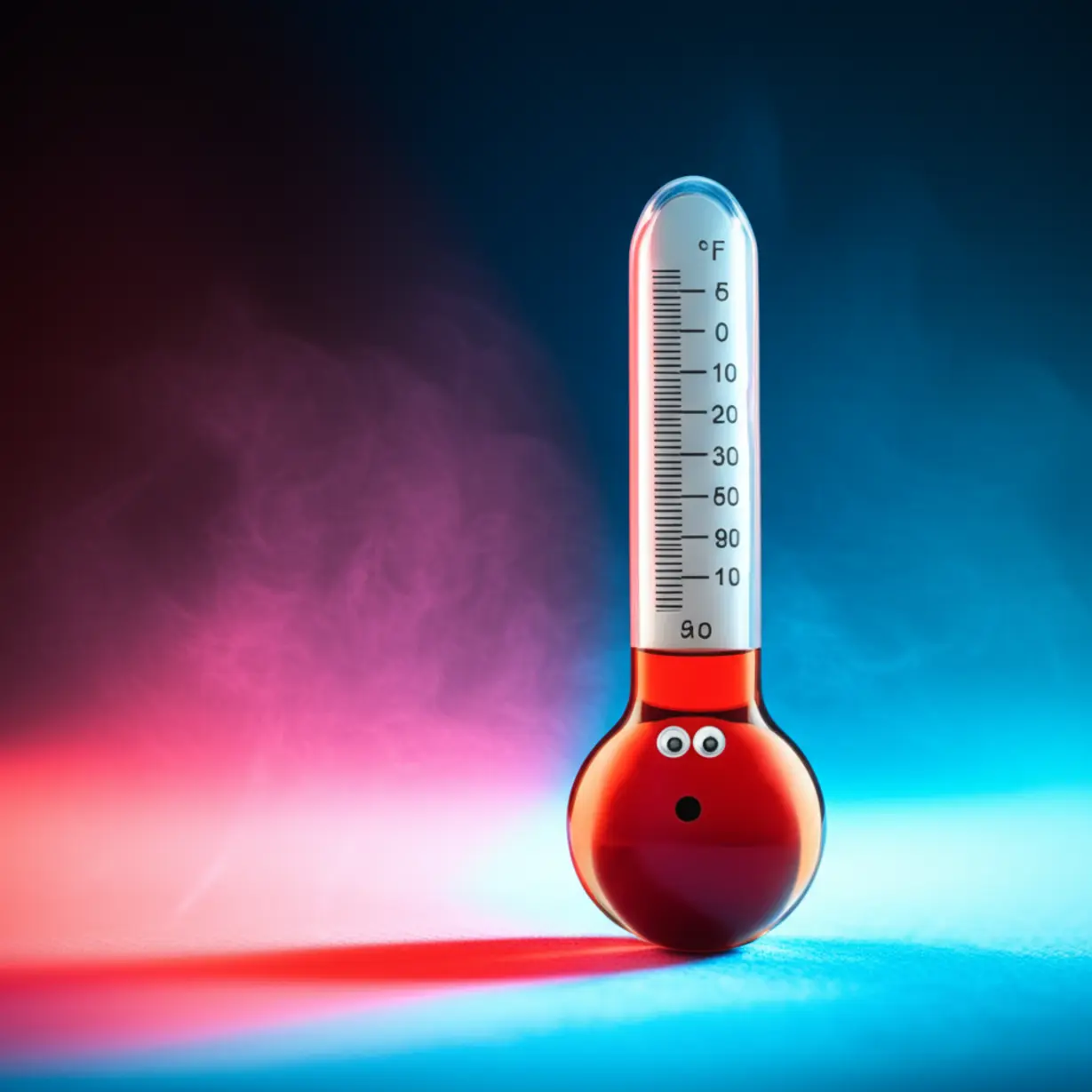 갑작스러운-온도-변화를-나타내는,-놀란-표정의-귀여운-3D-온도계-캐릭터