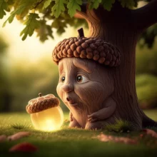 지혜로운-오래된-참나무가-작은-빛나는-도토리묵에게-비밀을-속삭이는-아늑한-이미지