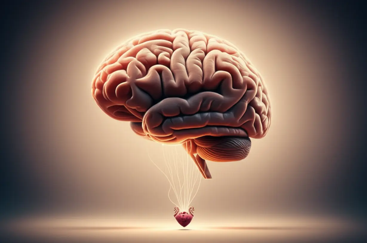 An-illustration-of-how-anxiety-in-the-brain-affects-the-heart-and-body.