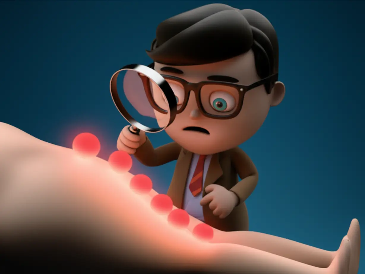 통증의-숨겨진-원인을-밝히는-탐정-캐릭터의-귀여운-3D-이미지