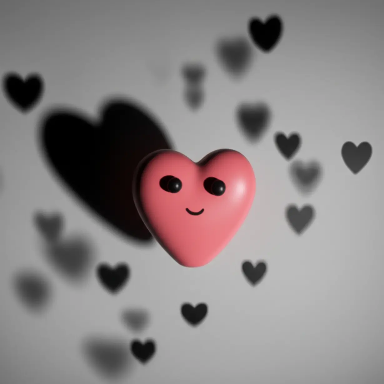 건강한-심장을-그림자처럼-둘러싼-작고-불길한-추상적인-3D-모양-이미지.