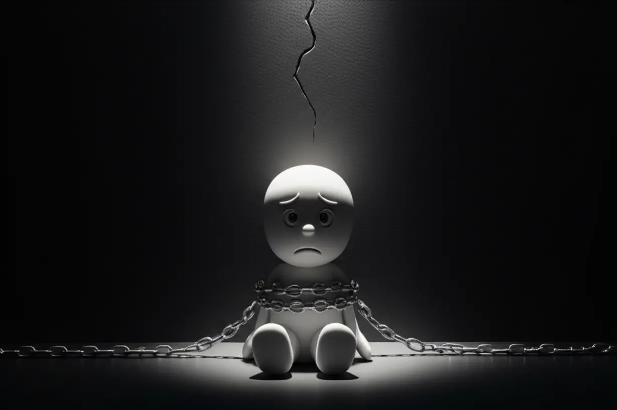 어둠-속에서-보이지-않는-사슬에-묶인-채-불안해하는-사람