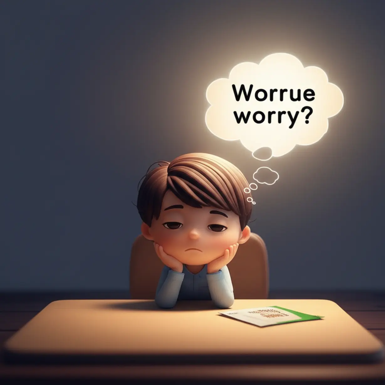 피곤해-보이는-사람이-책상에-앉아있고,-그-옆에-작은-포에서-희망의-빛이-나는-모습