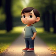 A-cute-3D-illustration-of-a-person-gently-revealing-a-glowing-light-from-behind-their-back,-casting-a-hopeful-glow-on-a-path-ahead,-symbolizing-a-discovered-secret-or-insight.